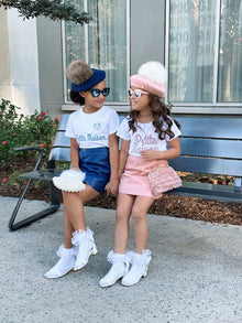 Unisex | Petite Maison Logo Pima Cotton T-Shirt | White x Pink