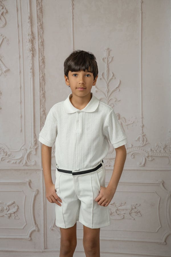 Boy | Alex Short Sleeve Polo Shirt | White