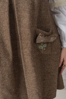 Women | Herringbone Tweed Mom Dress | Brown x White