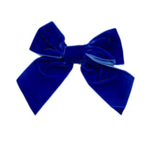 Girl | Royal Velvet Bow Hair Clip | Blue