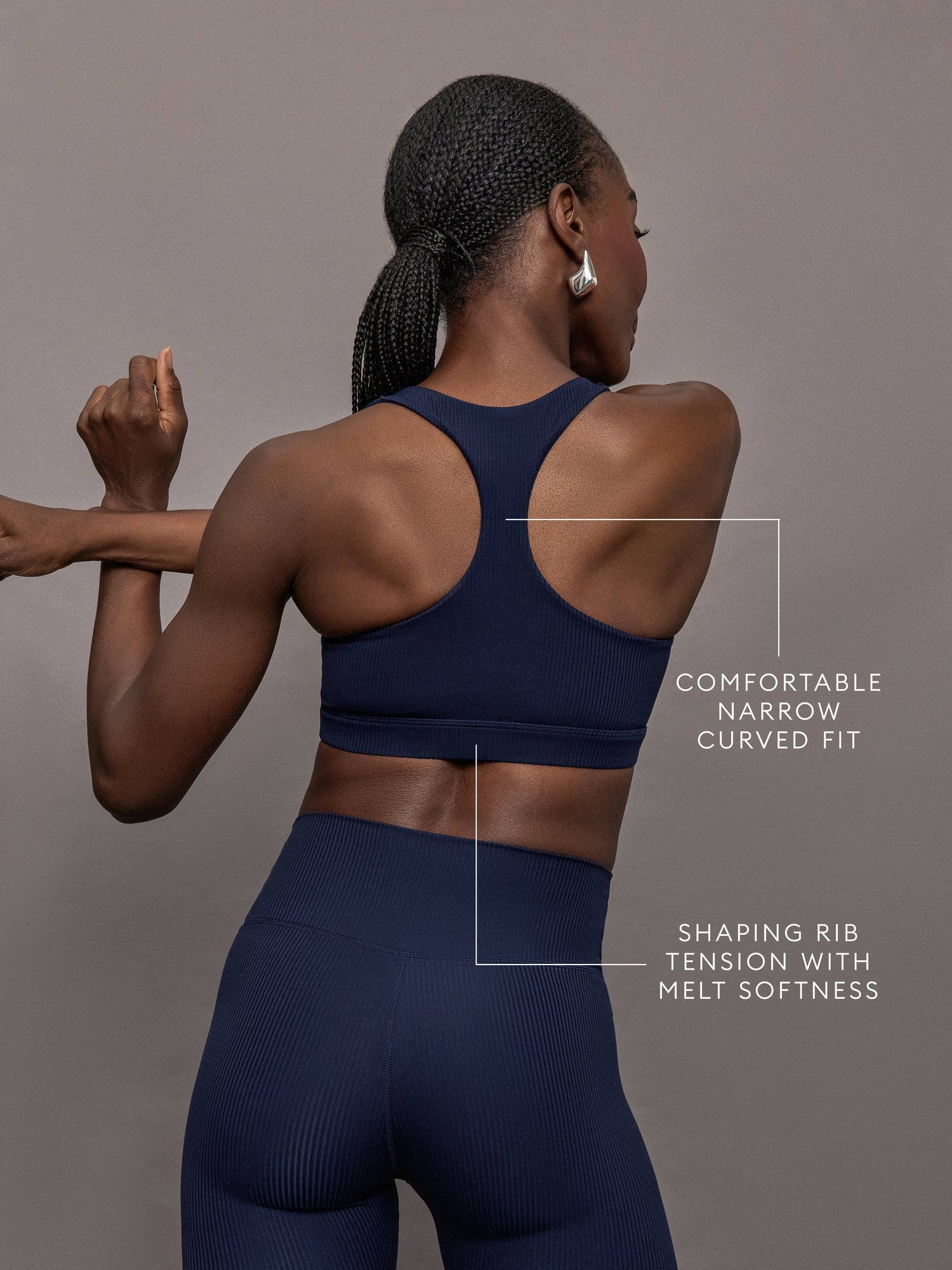 Racerback Bra in Ribbed Melt | True Navy