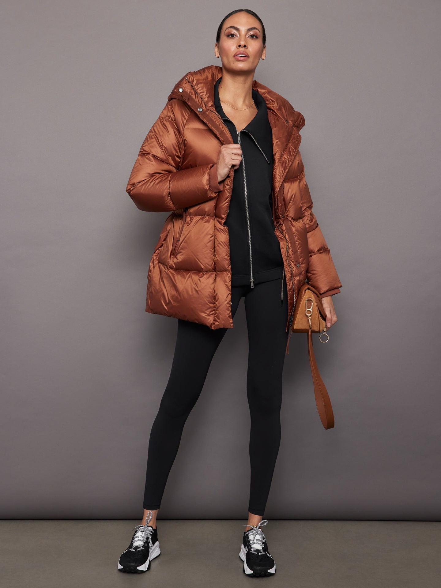 Knit Jacket with Asymmetrical Zip in Interlock | Black