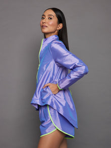 Iridescent Nylon Jacket | Sweet Lavender/ Acid Lime