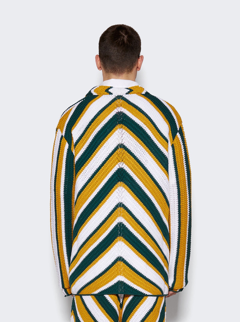 Marni | Chevron Crochet Cardigan | Turquoise & Yellow