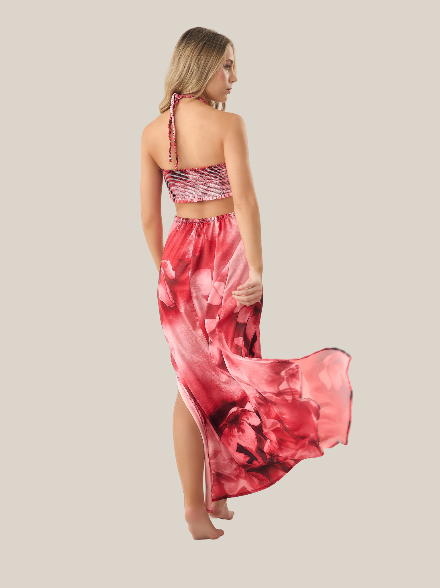 Chamberlain Long Dress | Flowers Red