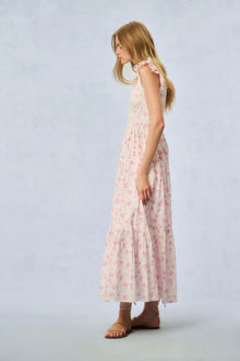 Chessie Heirloom Print Cotton Maxi Dress | Sterling Dusk