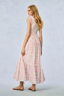 Chessie Heirloom Print Cotton Maxi Dress | Sterling Dusk