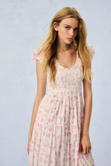 Chessie Heirloom Print Cotton Maxi Dress | Sterling Dusk