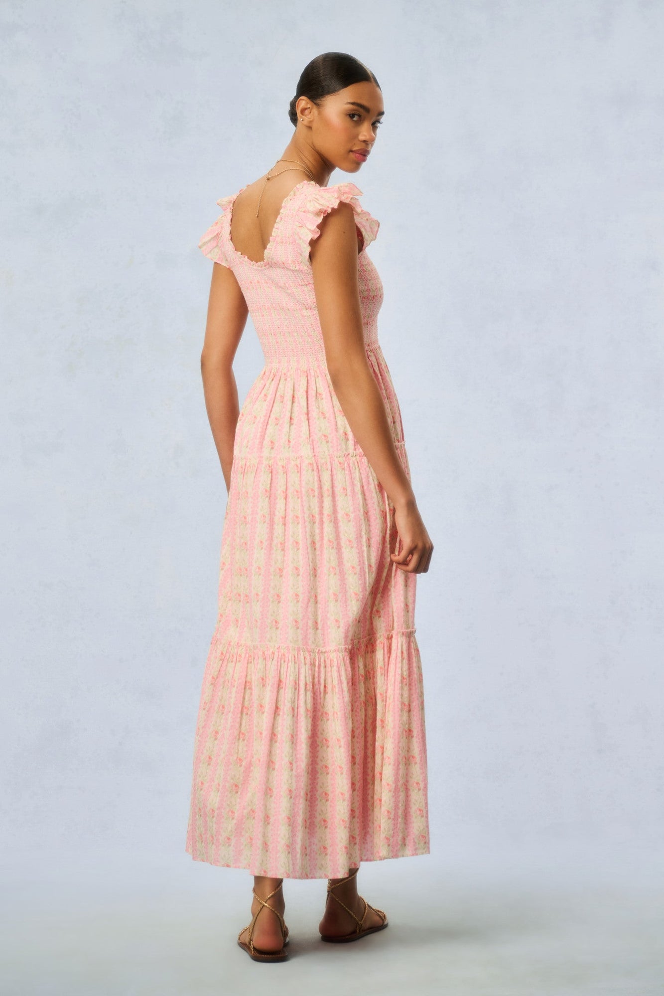 Chessie Heirloom Print Cotton Maxi Dress | Macaroon