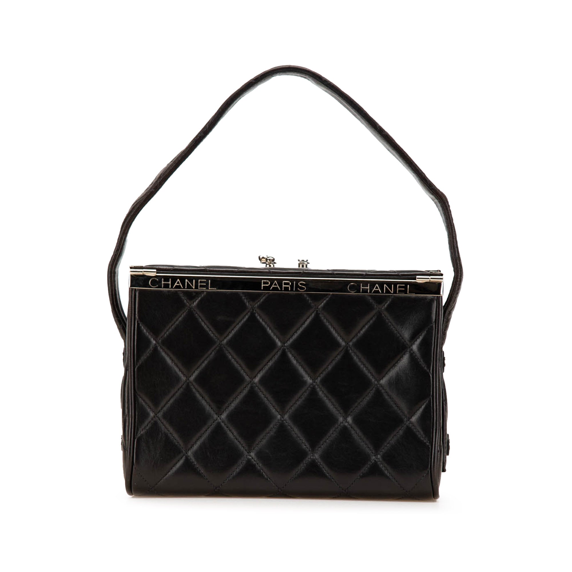 Chanel | Pre-Owned Quilted Lambskin Leather Box Bag | Black