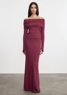 Cashmere L/S Off-Shoulder Top | Barolo