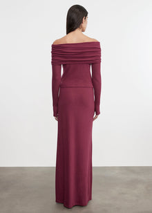 Cashmere L/S Off-Shoulder Top | Barolo
