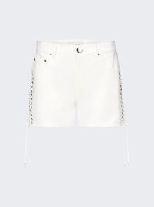 Women | Ludovic De Saint Sernin | Double Laced Up Shorts White Optical