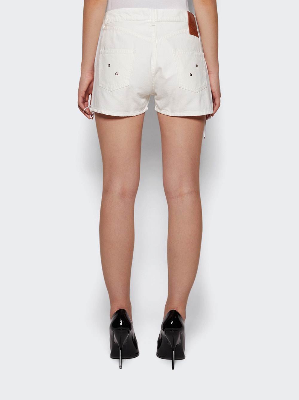 Women | Ludovic De Saint Sernin | Double Laced Up Shorts White Optical