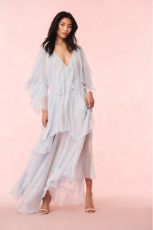 Collia Silk Chiffon Maxi Dress | Skylight Blue