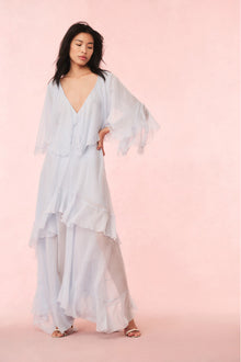 Collia Silk Chiffon Maxi Dress | Skylight Blue