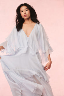 Collia Silk Chiffon Maxi Dress | Skylight Blue