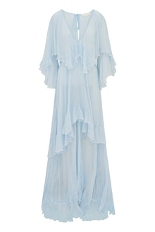 Collia Silk Chiffon Maxi Dress | Skylight Blue