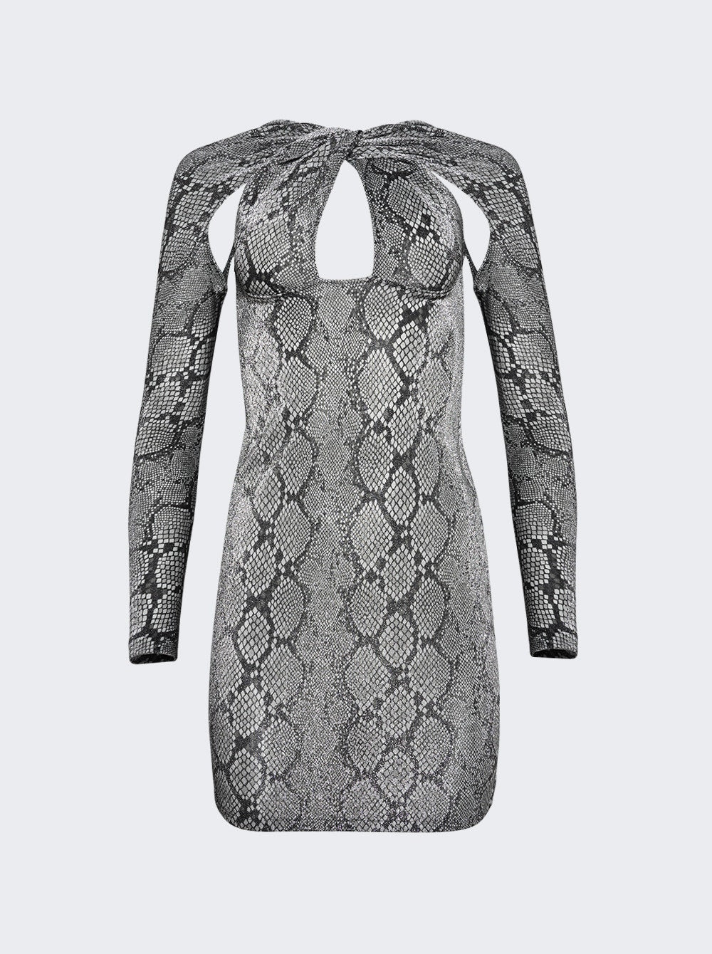 Women | Coperni | Twisted Cut-out Jersey Dress Snake Print | Multi