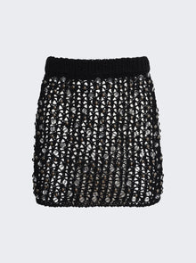 Women | Coperni | Beaded Knitted Skirt | Black