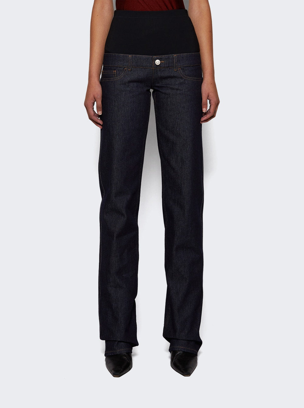 Women | Coperni | Jersey Hybrid Denim Trousers Raw | Blue