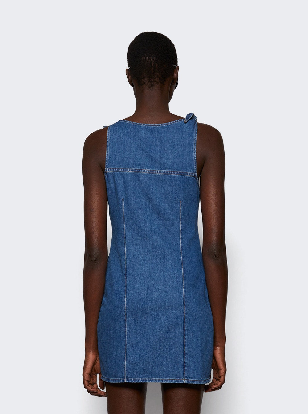 Women | Coperni | Denim Asymmetric Flower Mini Dress | Blue