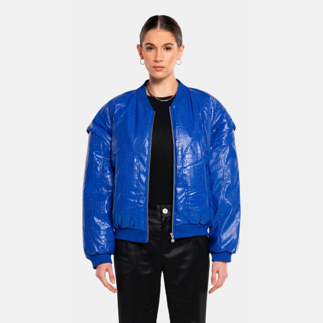 OW Collection Croc Bomber Jacket | Blue