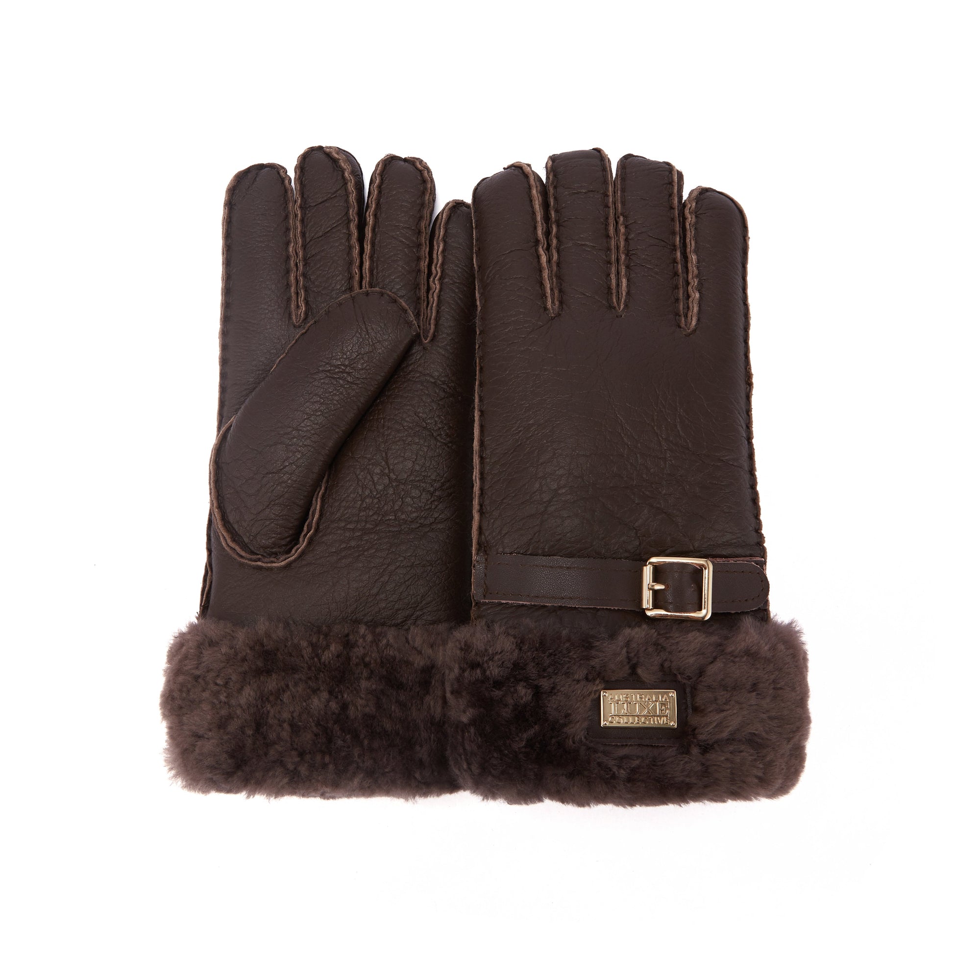 CUFF GLOVES LEATHER BURNT - Australia Luxe Collective