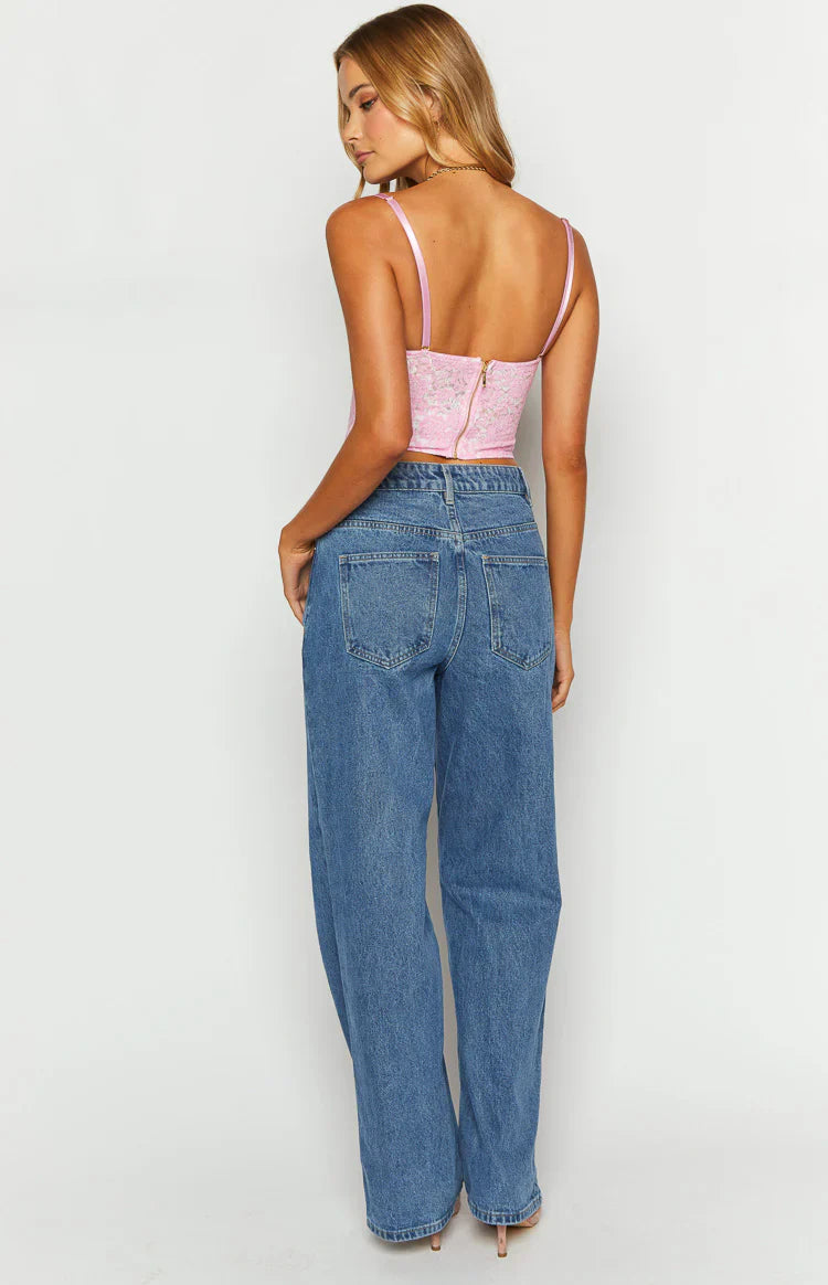 Calliope Mid Rise Slouchy Jeans | Mid Wash