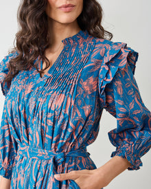 Etched Vine - Sawyer Dress - Turquoise Blush - Printfresh