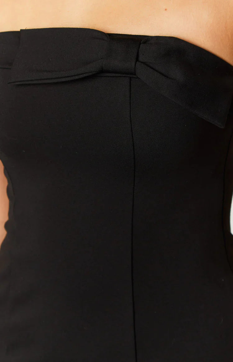 Carminia Bow Mini Dress | Black