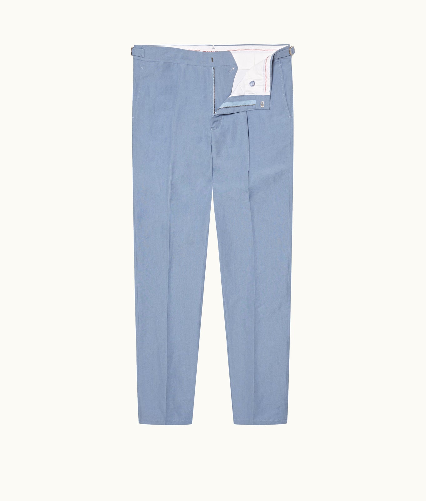 Carsyn Slim Fit Tapered Cotton-Linen Trousers Woven | Springfield Blue
