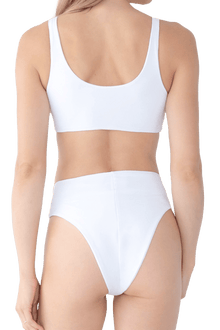 Celeste Hand - Beaded Embellished Bikini Top - White - Self - Adore