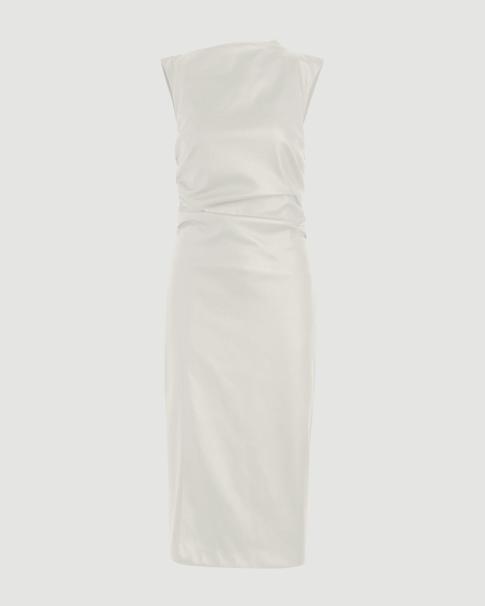 Channing Vegan Leather Wrap-Neck Dress (Petite) | Dove