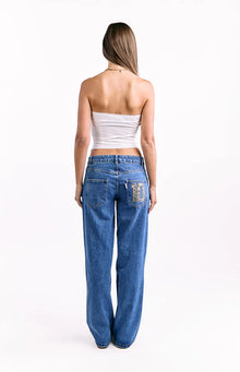 Charli Low Waist Baggy Leg Jeans | Mid Wash