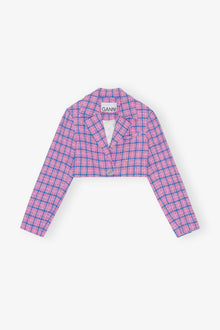 Check Suiting Cropped Blazer | Wild Orchid