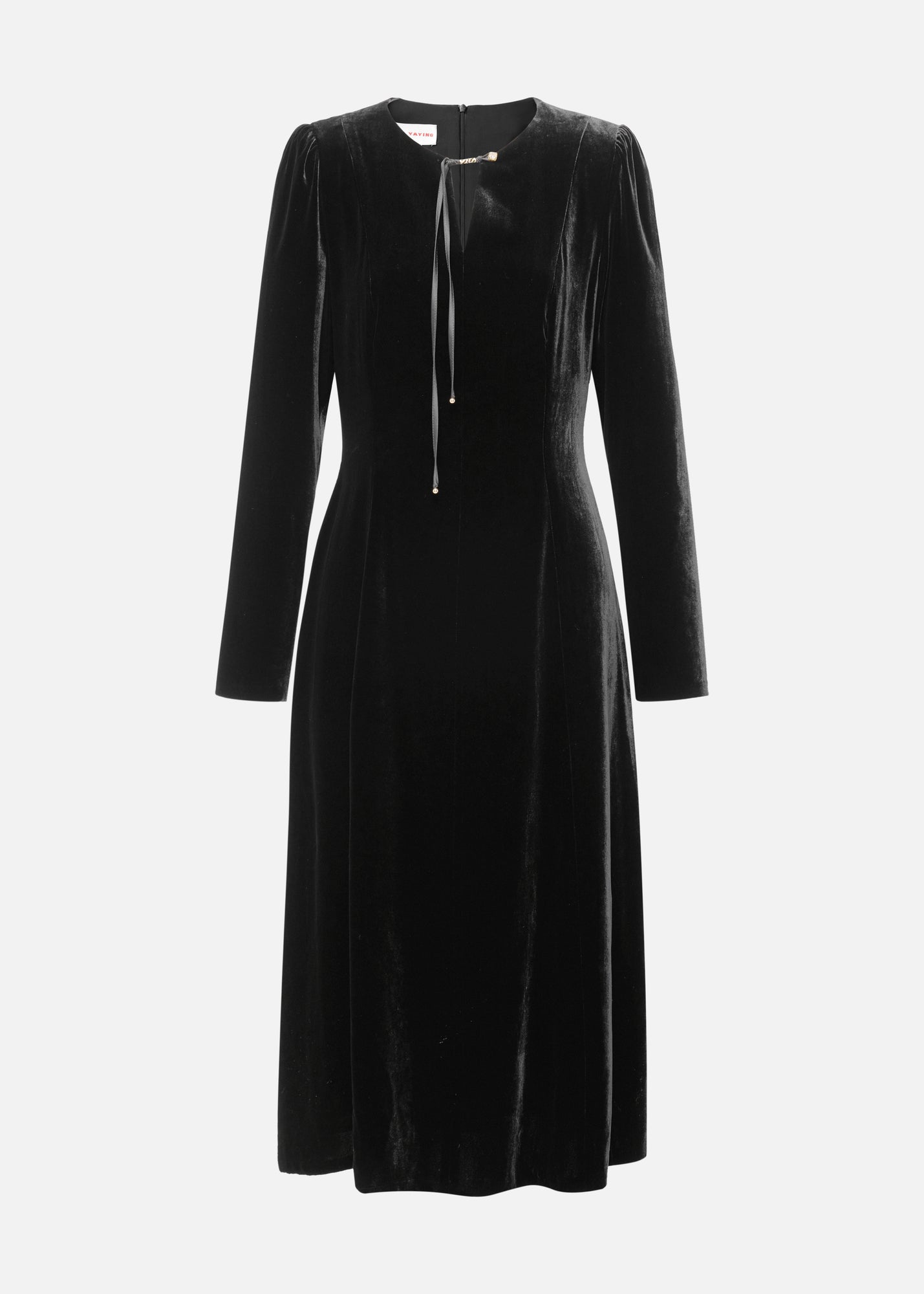 Chinese Style Slim-Fit Silk Velvet Dress | Black