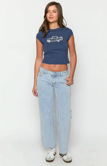 Clara Star Denim Low Rise Jeans | Light Wash