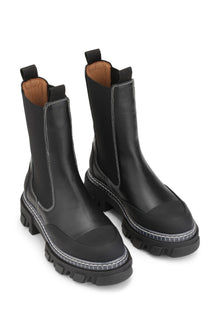 Cleated Mid Chelsea Boots | Black