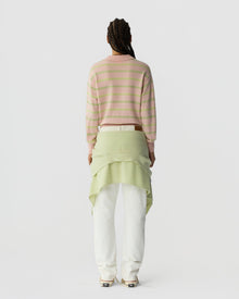 Collegiate Stripe Polo | Powder Pink Combo