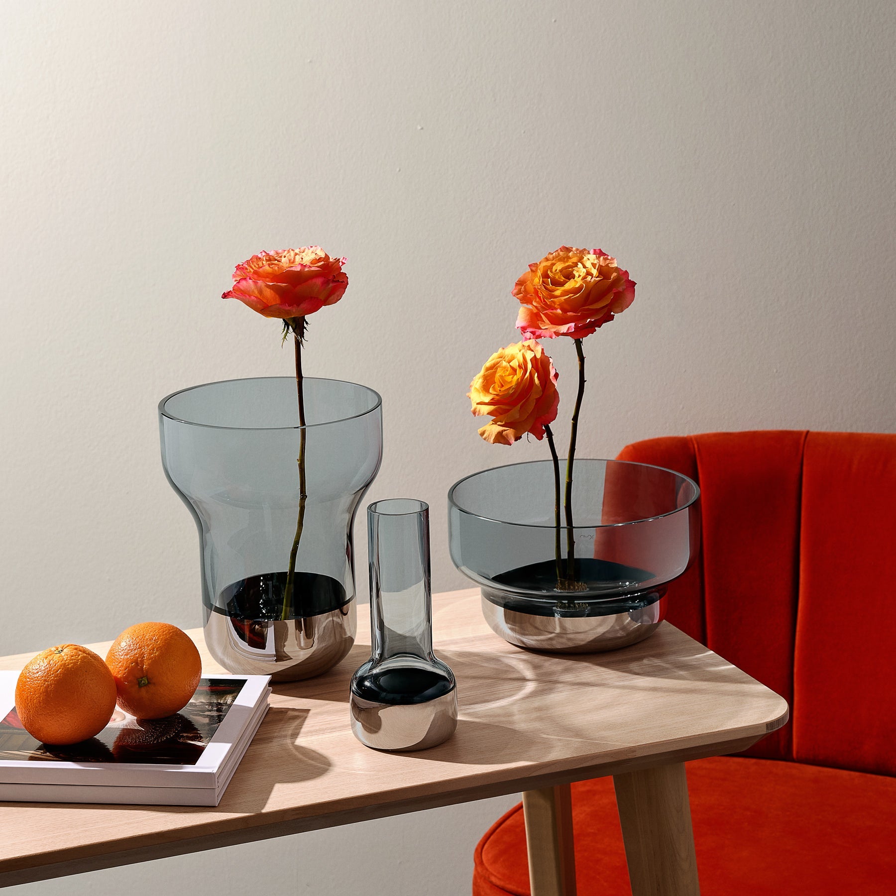 Contour Budvase | Steel Blue Crystal