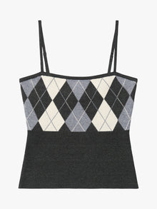 Emi Tank | Grey Argyle
