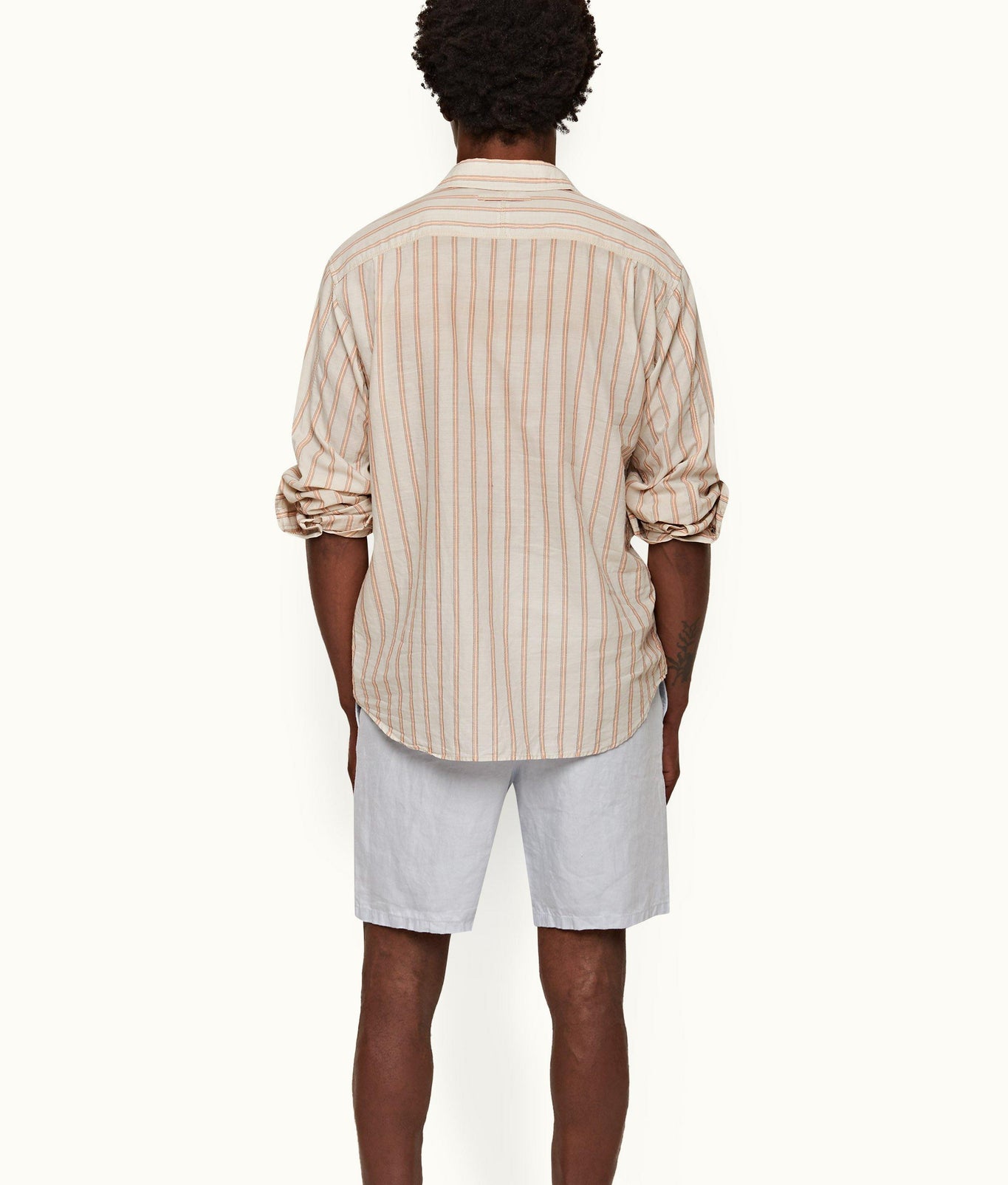 Cornell Linen Tailored Fit Washed Linen Drawcord Shorts | Light Island Sky