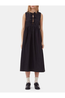 Cotton Poplin Midi Dress | Black (V1)