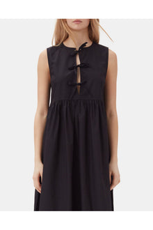 Cotton Poplin Midi Dress | Black (V1)