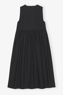 Cotton Poplin Midi Dress | Black (V1)