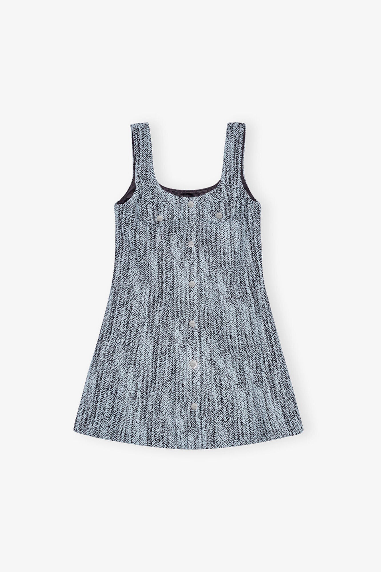 Cotton Tweed Mini Dress | Celestial Blue