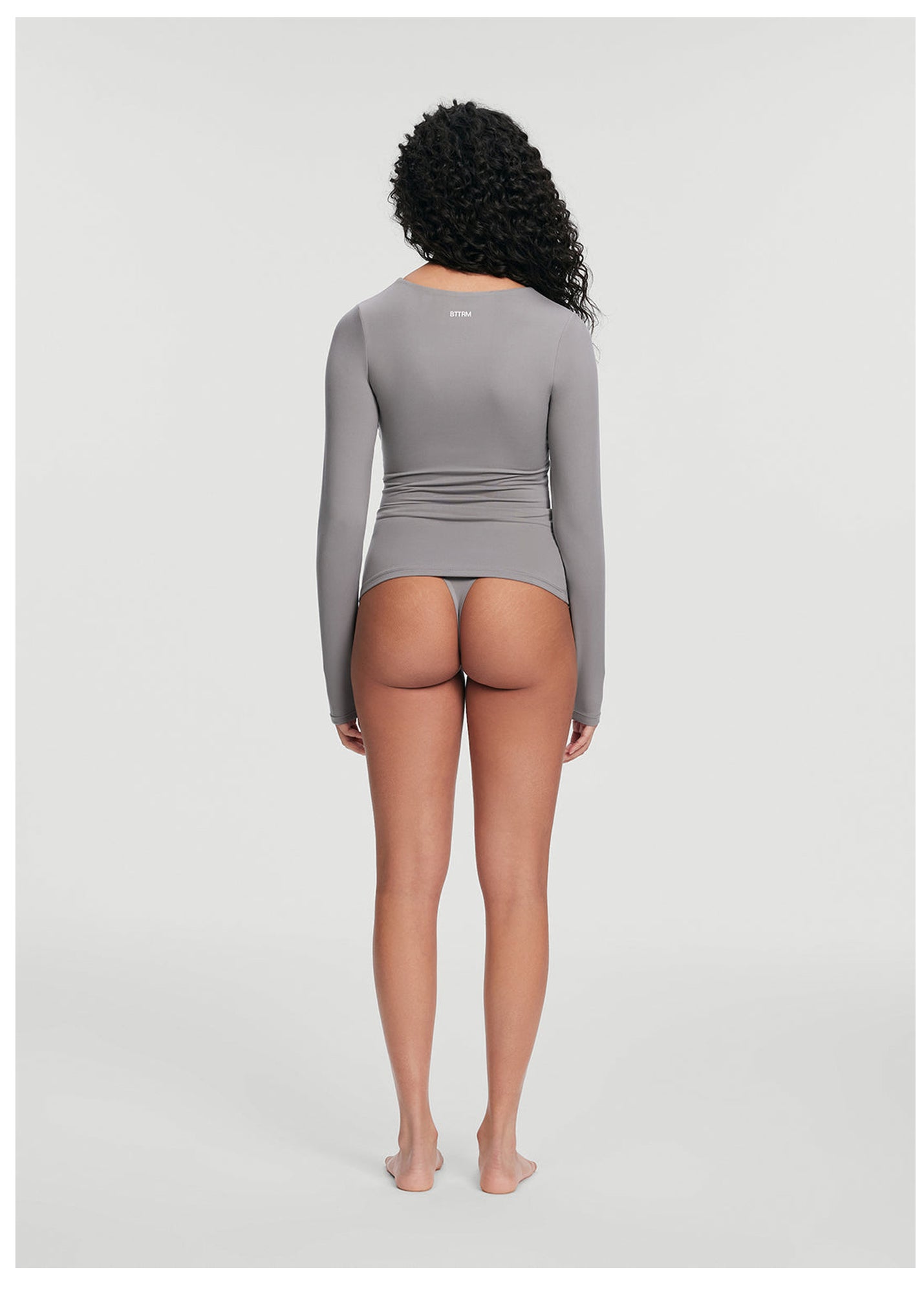 Crew Neck Long Sleeve Top | Cool Gray