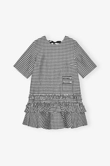 Crinkled Check Mini Dress | Black