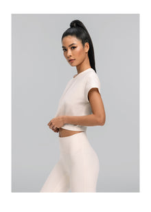 Cropped Cotton T-Shirt | Ivory